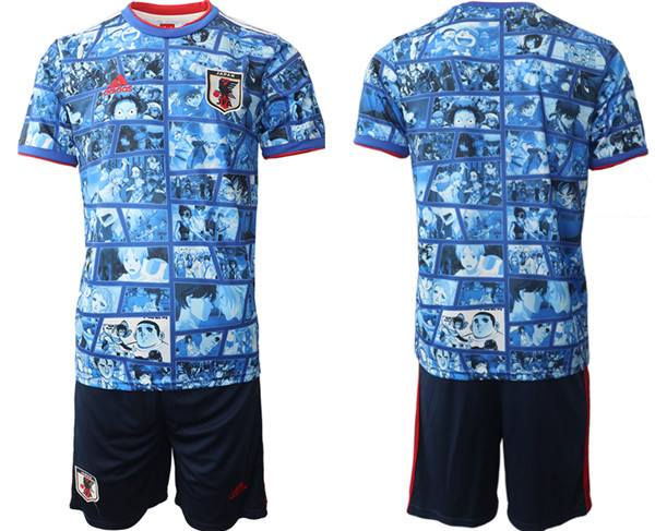 Men's Japan Blank Blue Home Soccer Jersey Suit